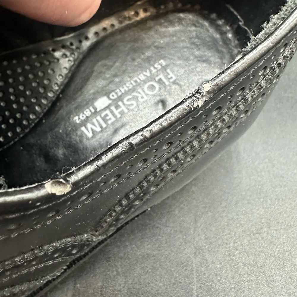 FLORSHEIM Men's Lexington Wing-Tip Oxford size 9 EEE Black Leather